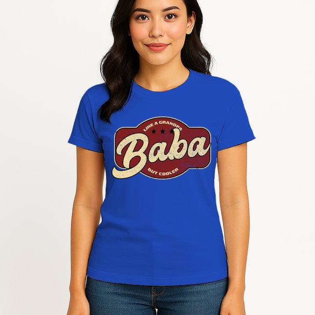 Vintage Baba Like A Grandpa But Cooler Gift Baba Arabic Gift Womens T-Shirt