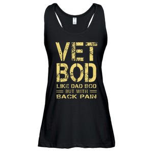 Vet Bod Like Dad Bod But With Back Pain Sarcastic Veterans Ladies Essential Flowy Tank