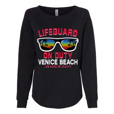 Venice Beach Los Angeles County Lifeguard On Duty Womens California Wash Sweatshirt