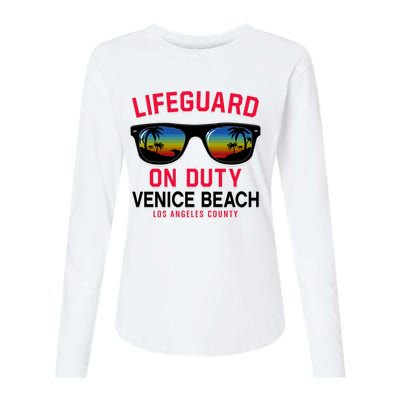 Venice Beach Los Angeles County Lifeguard On Duty Womens Cotton Relaxed Long Sleeve T-Shirt