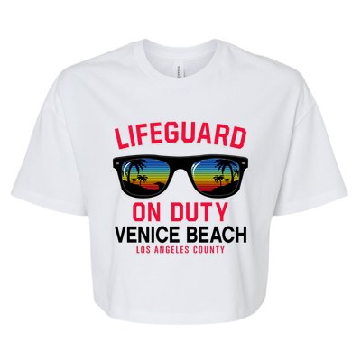 Venice Beach Los Angeles County Lifeguard On Duty Bella+Canvas Jersey Crop Tee