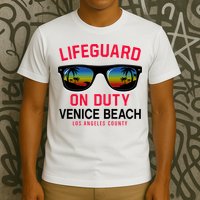 Venice Beach Los Angeles County Lifeguard On Duty T-Shirt