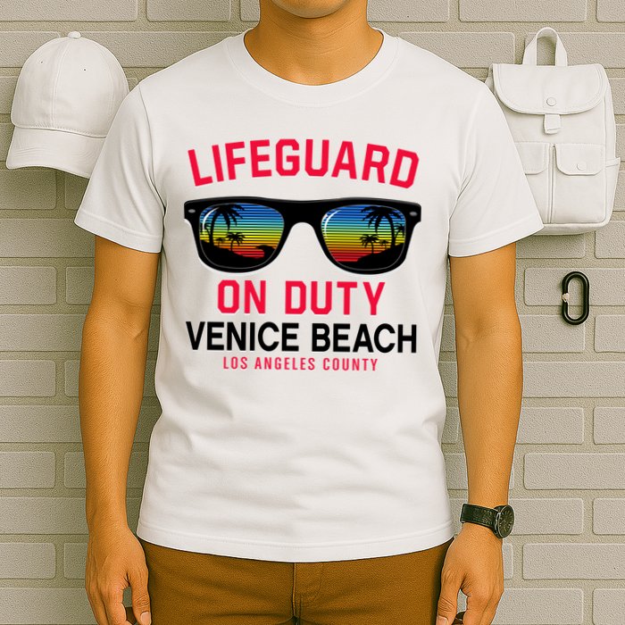 Venice Beach Los Angeles County Lifeguard On Duty T-Shirt
