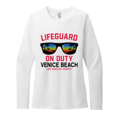 Venice Beach Los Angeles County Lifeguard On Duty Womens CVC Long Sleeve Shirt