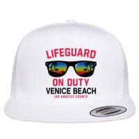 Venice Beach Los Angeles County Lifeguard On Duty Flat Bill Trucker Hat