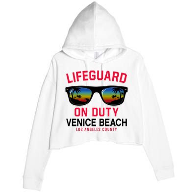 Venice Beach Los Angeles County Lifeguard On Duty Crop Fleece Hoodie