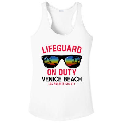 Venice Beach Los Angeles County Lifeguard On Duty Ladies PosiCharge Competitor Racerback Tank