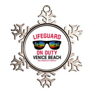 Venice Beach Los Angeles County Lifeguard On Duty Metallic Star Ornament