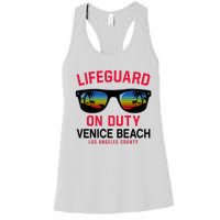 Venice Beach Los Angeles County Lifeguard On Duty Women's Racerback Tank