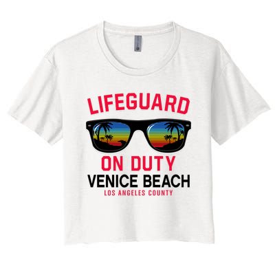 Venice Beach Los Angeles County Lifeguard On Duty Women's Crop Top Tee