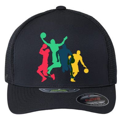 Vintage Basketball Lover Funny For Dad Mom Gift Flexfit Unipanel Trucker Cap