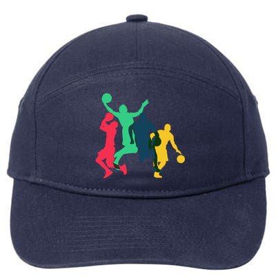 Vintage Basketball Lover Funny For Dad Mom Gift 7-Panel Snapback Hat