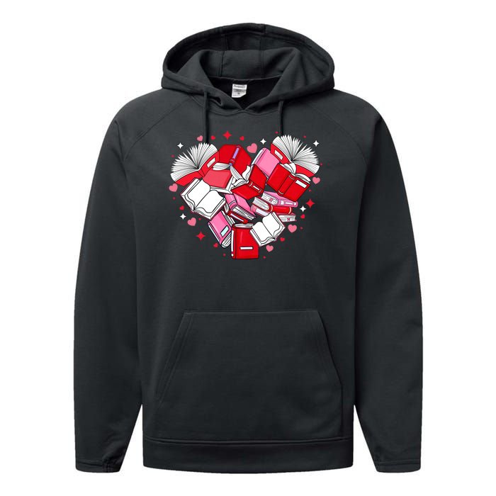 Valentine Book Lover Heart Shape Librarian Bookworm Costume Performance Fleece Hoodie