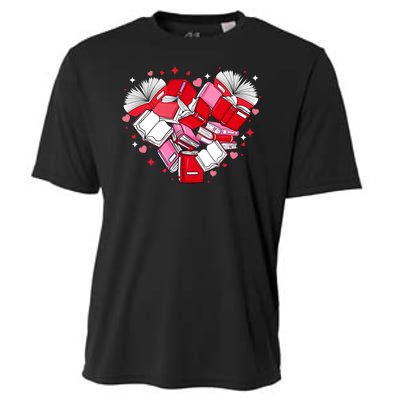 Valentine Book Lover Heart Shape Librarian Bookworm Costume Cooling Performance Crew T-Shirt