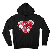 Valentine Book Lover Heart Shape Librarian Bookworm Costume Hoodie