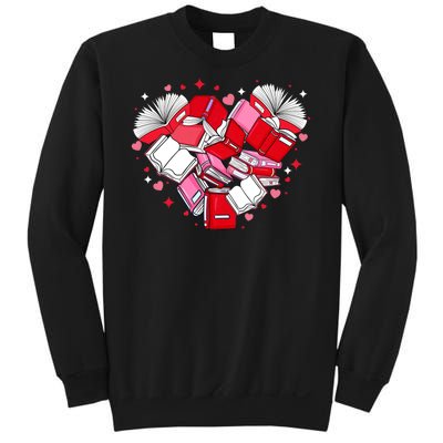 Valentine Book Lover Heart Shape Librarian Bookworm Costume Sweatshirt