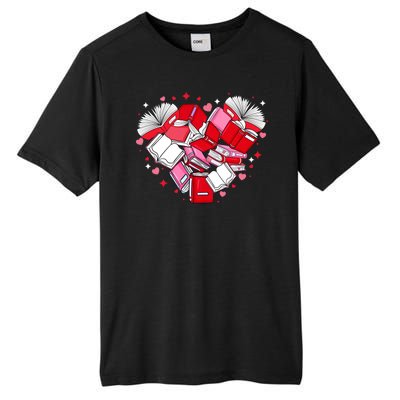 Valentine Book Lover Heart Shape Librarian Bookworm Costume Tall Fusion ChromaSoft Performance T-Shirt