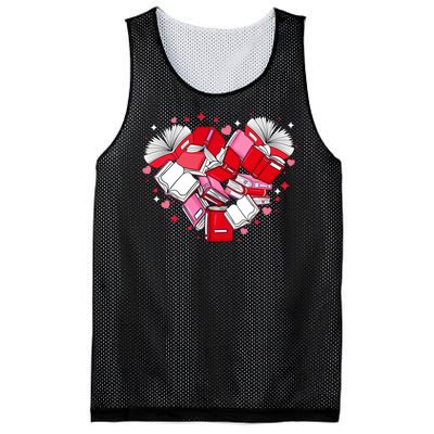 Valentine Book Lover Heart Shape Librarian Bookworm Costume Mesh Reversible Basketball Jersey Tank