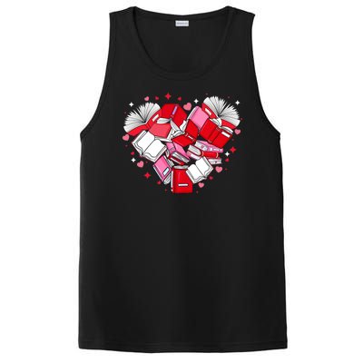 Valentine Book Lover Heart Shape Librarian Bookworm Costume PosiCharge Competitor Tank