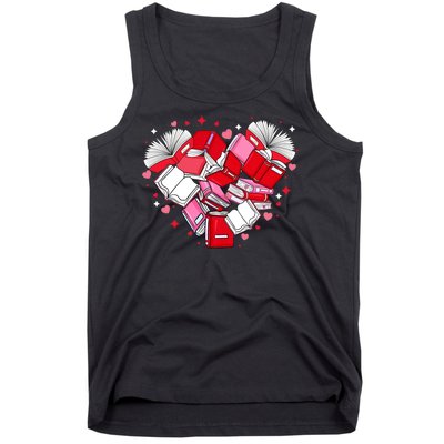 Valentine Book Lover Heart Shape Librarian Bookworm Costume Tank Top