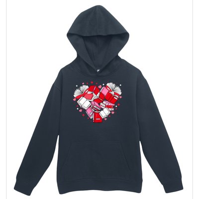 Valentine Book Lover Heart Shape Librarian Bookworm Costume Urban Pullover Hoodie