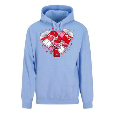 Valentine Book Lover Heart Shape Librarian Bookworm Costume Unisex Surf Hoodie