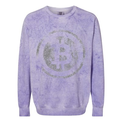 Vintage Bitcoin Logo Colorblast Crewneck Sweatshirt
