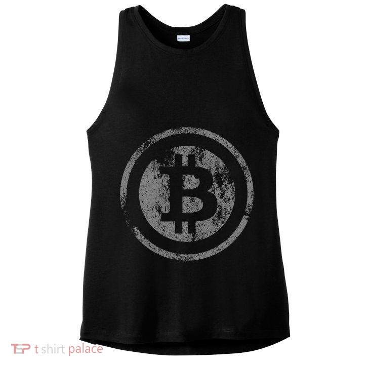 Vintage Bitcoin Logo Ladies PosiCharge Tri-Blend Wicking Tank
