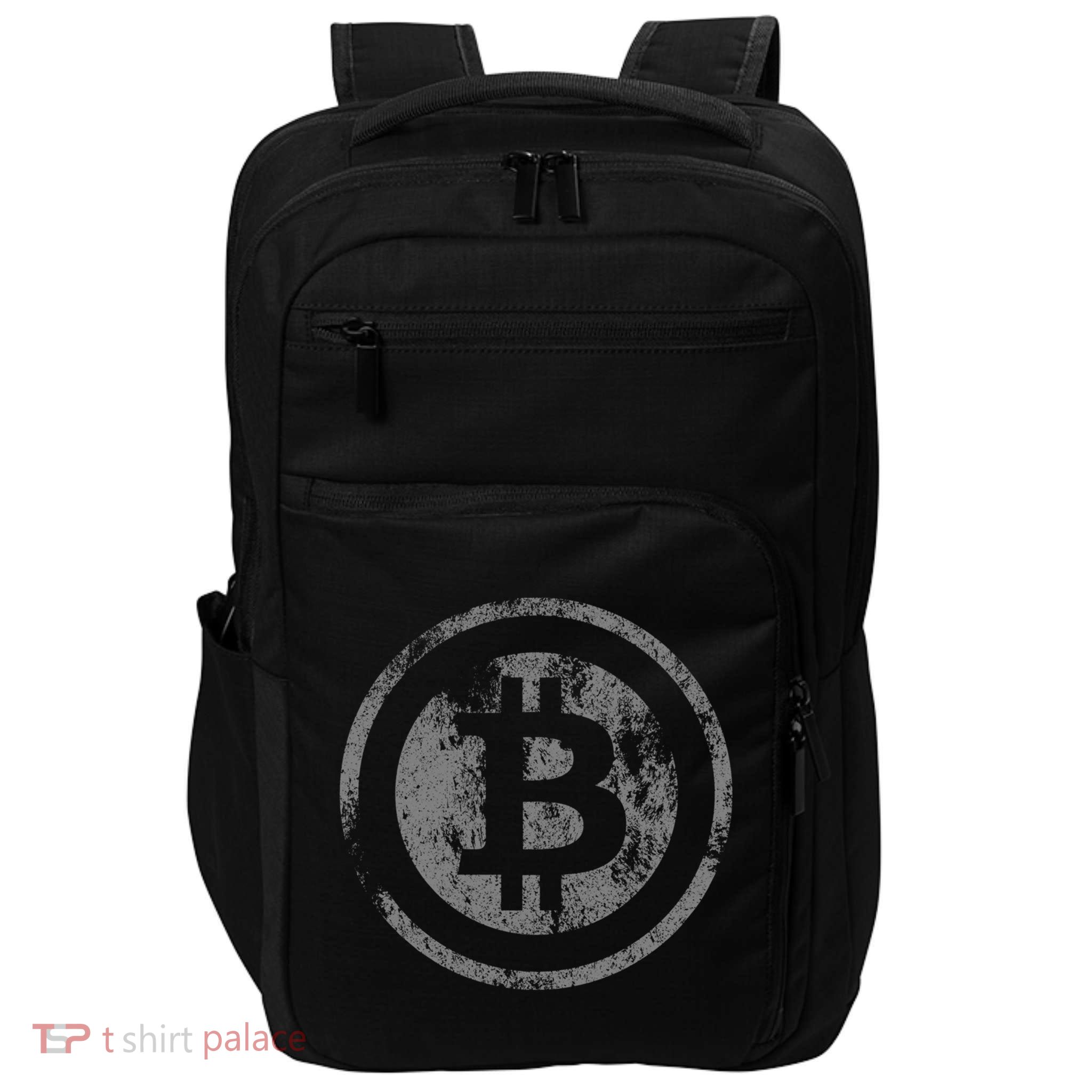Vintage Bitcoin Logo Impact Tech Backpack