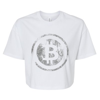 Vintage Bitcoin Logo Bella+Canvas Jersey Crop Tee