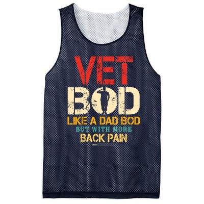 Vet Bod Like Dad Bod But More Back Pain Retro Vintage Mesh Reversible Basketball Jersey Tank