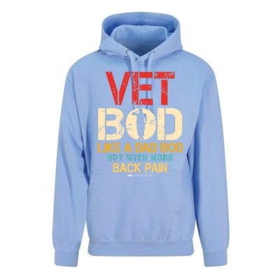 Vet Bod Like Dad Bod But More Back Pain Retro Vintage Unisex Surf Hoodie