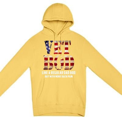 Vet Bod Like A Dad Bod But With More Back Pain American Flag Meaningful Gift Premium Pullover Hoodie