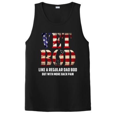 Vet Bod Like A Dad Bod But With More Back Pain American Flag Meaningful Gift PosiCharge Competitor Tank