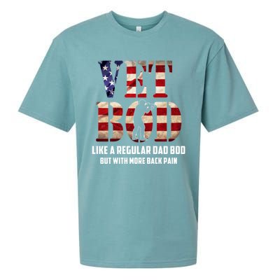 Vet Bod Like A Dad Bod But With More Back Pain American Flag Meaningful Gift Sueded Cloud Jersey T-Shirt