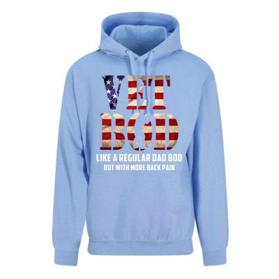 Vet Bod Like A Dad Bod But With More Back Pain American Flag Meaningful Gift Unisex Surf Hoodie