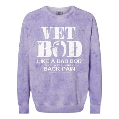 Vet Bod Like A Dad Bod But With More Back Pain Colorblast Crewneck Sweatshirt