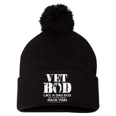 Vet Bod Like A Dad Bod But With More Back Pain Pom Pom 12in Knit Beanie