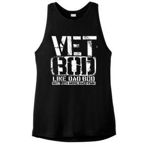 Vet Bod Like A Dad Bod Stencil With More Back Pain Veteran  Ladies PosiCharge Tri-Blend Wicking Tank