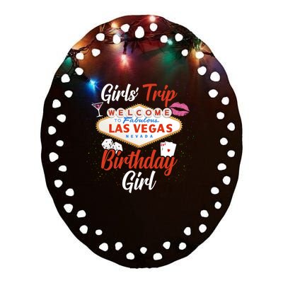 Vegas Birthday Ladies Birthday Party Vegas ' Trip Gift Ceramic Oval Ornament