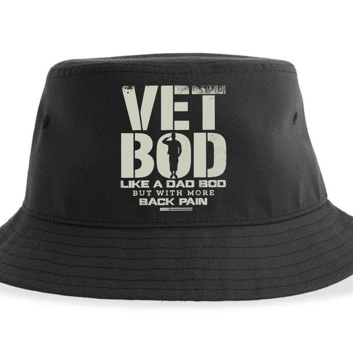 Vet Bod Like Dad Bod But With More Back Pain Sustainable Bucket Hat