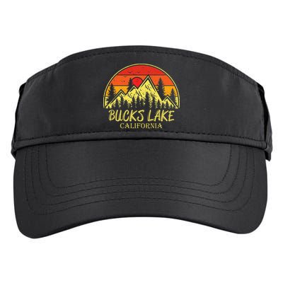 Vintage Bucks Lake California Ca Mountains Hiking Souvenir Adult Drive Performance Visor