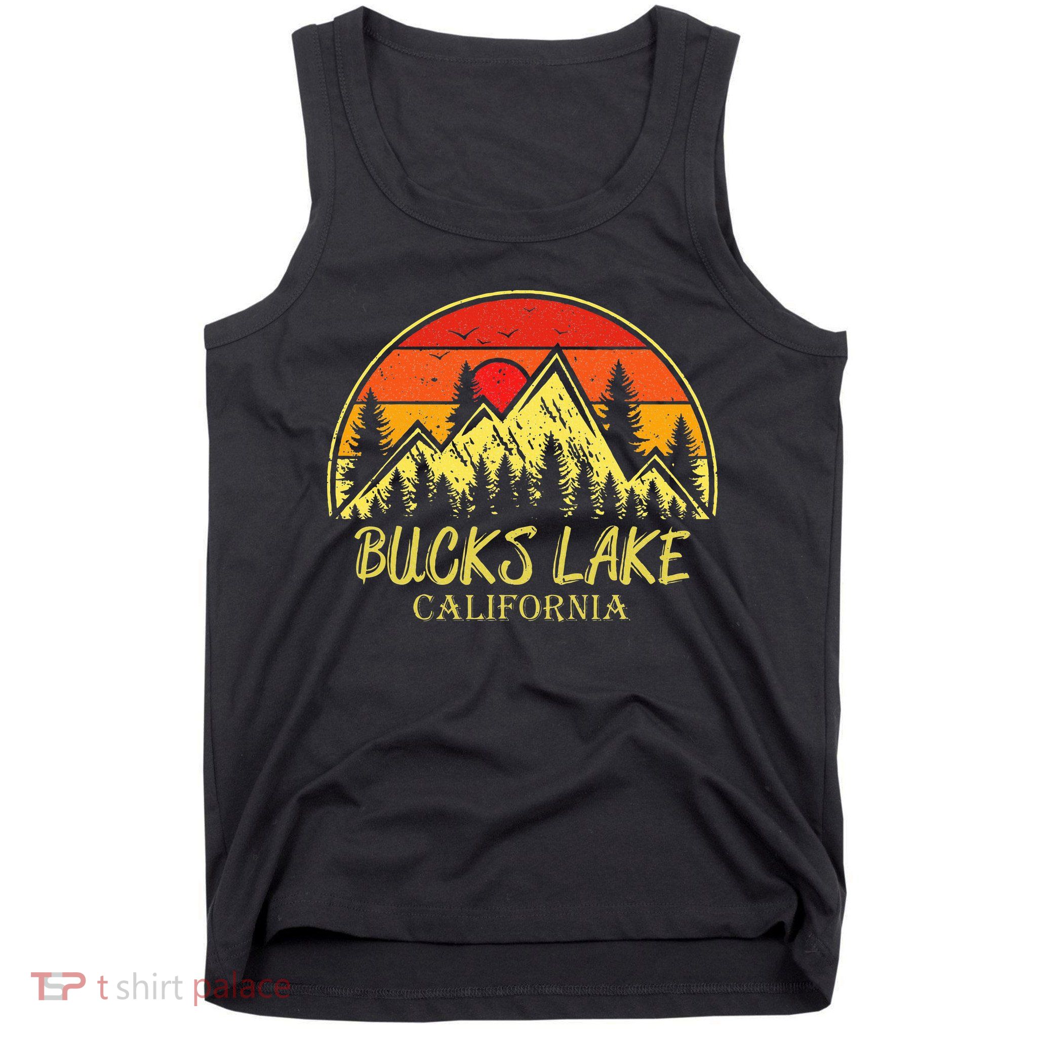 Vintage Bucks Lake California Ca Mountains Hiking Souvenir Tank Top