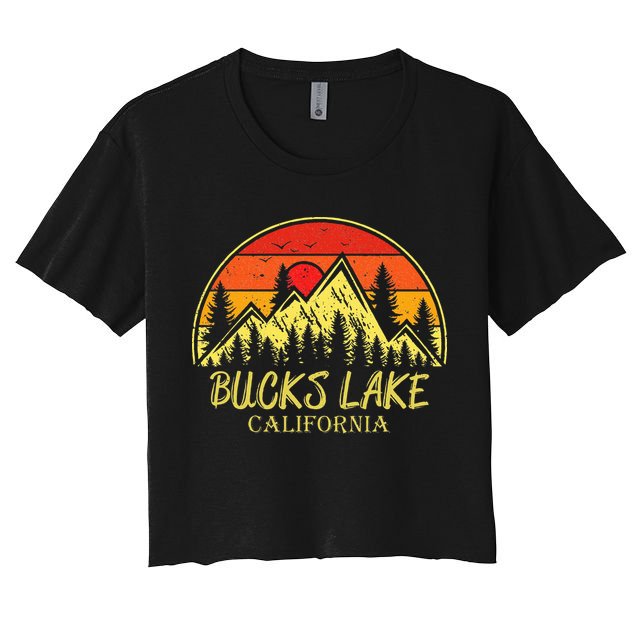 Vintage Bucks Lake California Ca Mountains Hiking Souvenir Crop Top