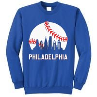 Vintage Baseball Leopard Heart Baseball Fans Tall Sweatshirt