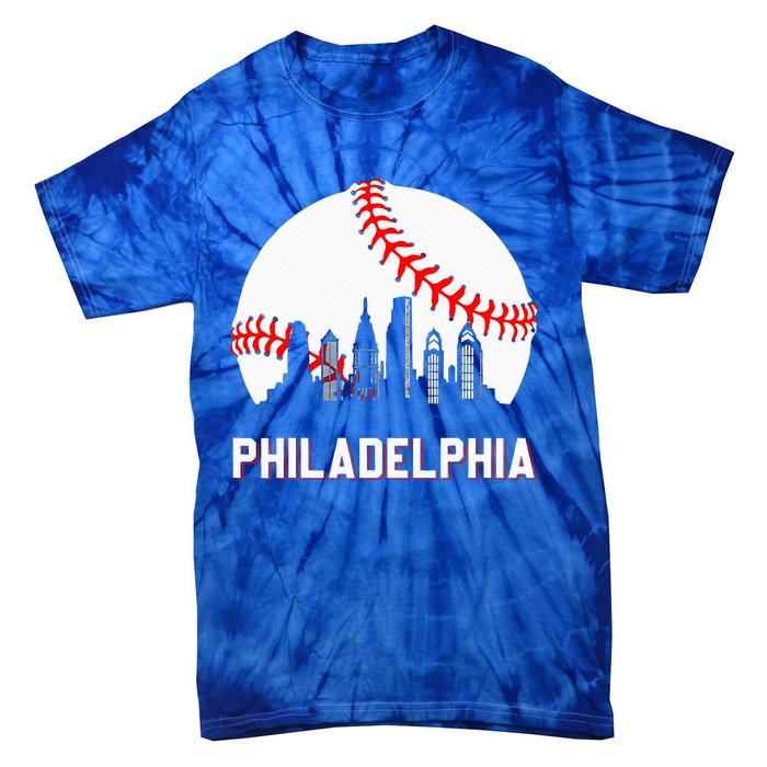 Vintage Baseball Leopard Heart Baseball Fans Tie-Dye T-Shirt