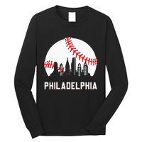 Vintage Baseball Leopard Heart Baseball Fans Long Sleeve Shirt