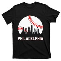 Vintage Baseball Leopard Heart Baseball Fans T-Shirt