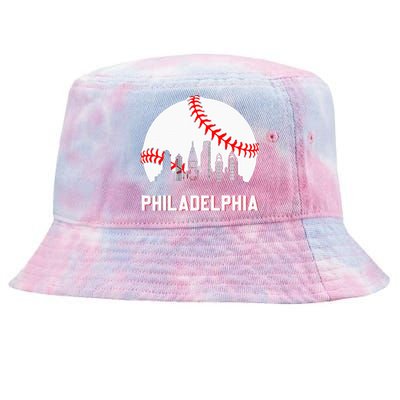 Vintage Baseball Leopard Heart Baseball Fans Tie-Dyed Bucket Hat