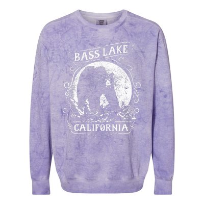 Vintage Bass Lake Retro Bear Vacation California Colorblast Crewneck Sweatshirt